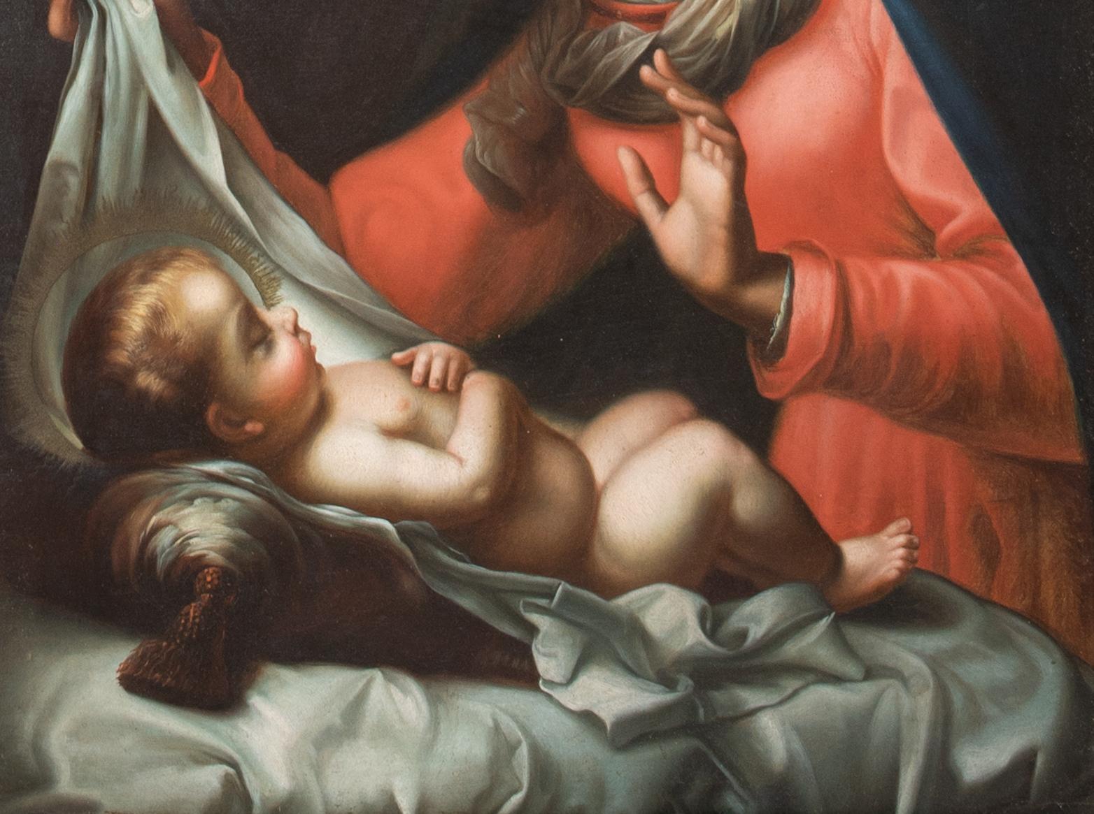 Madonna & Sleeping Infant Christ, 18th Century  Italian School For Sale 6