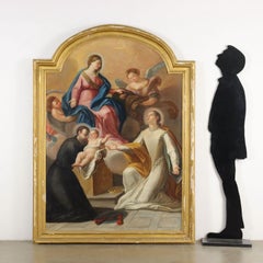 Madonna with Child Angels and Saints, XVII-XVIIIth century