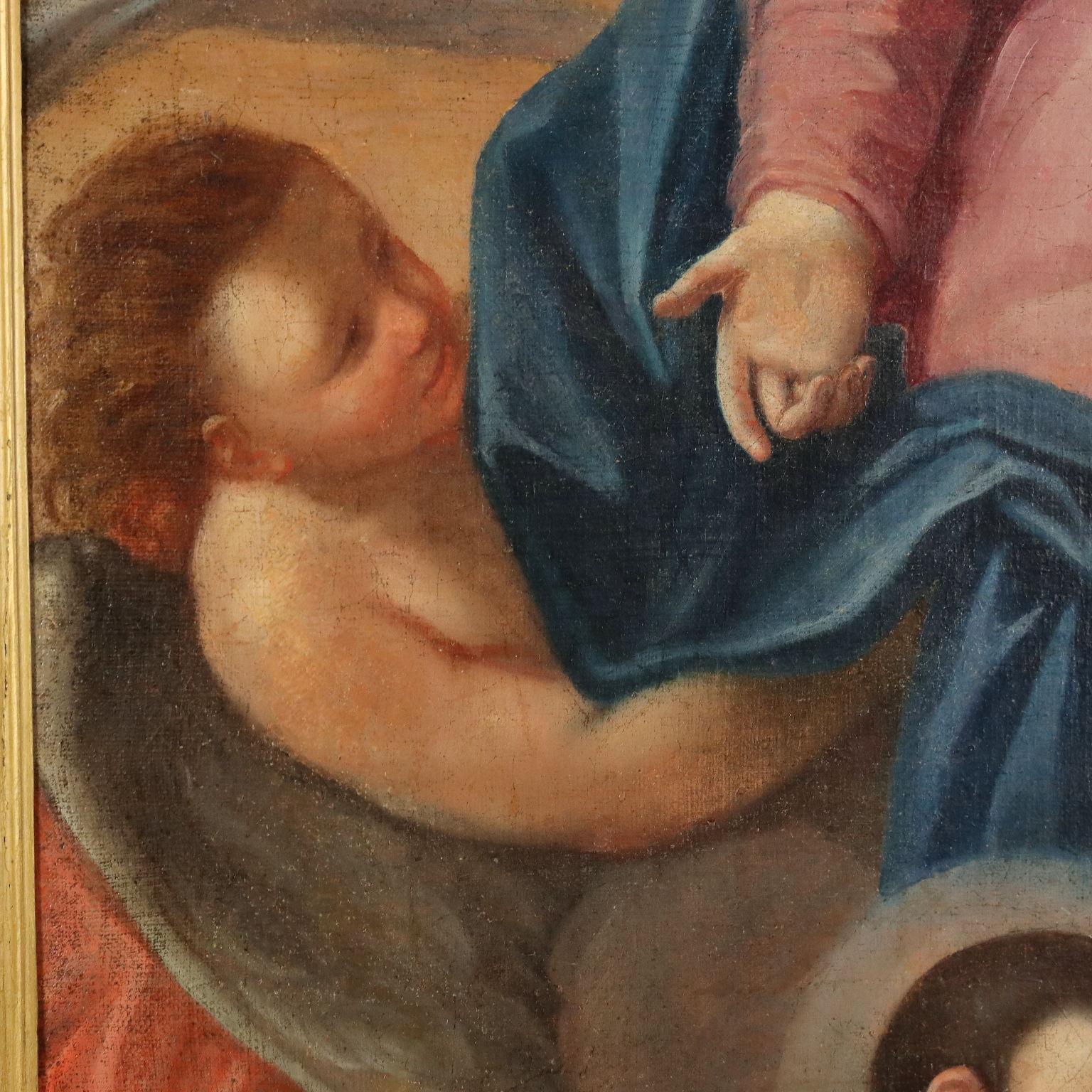 Madonna con Bambino Angeli e Santi, XVII-XVIII secolo in vendita 3