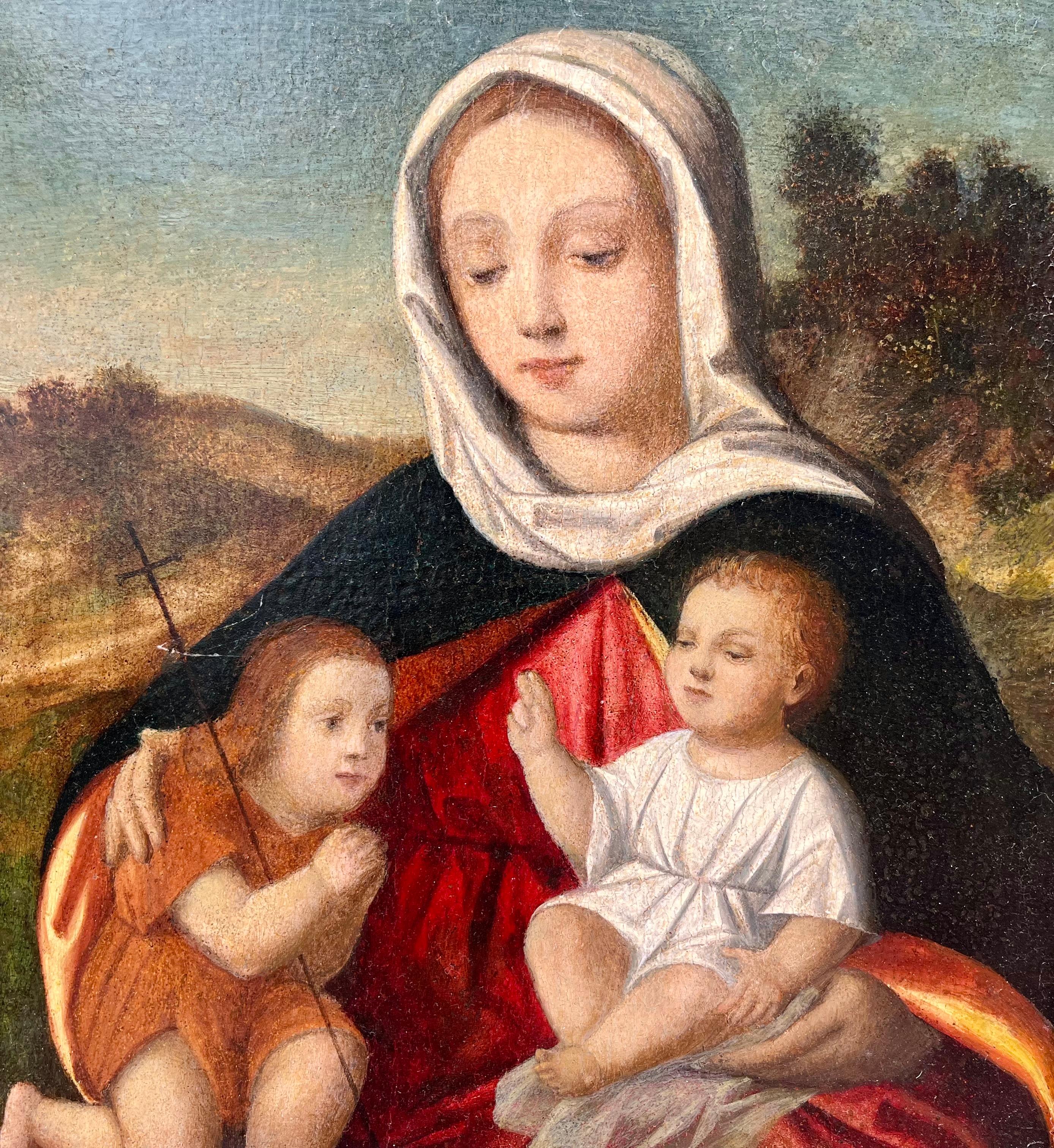Madonna con Child & Childs e St. Johns - Painting di Unknown