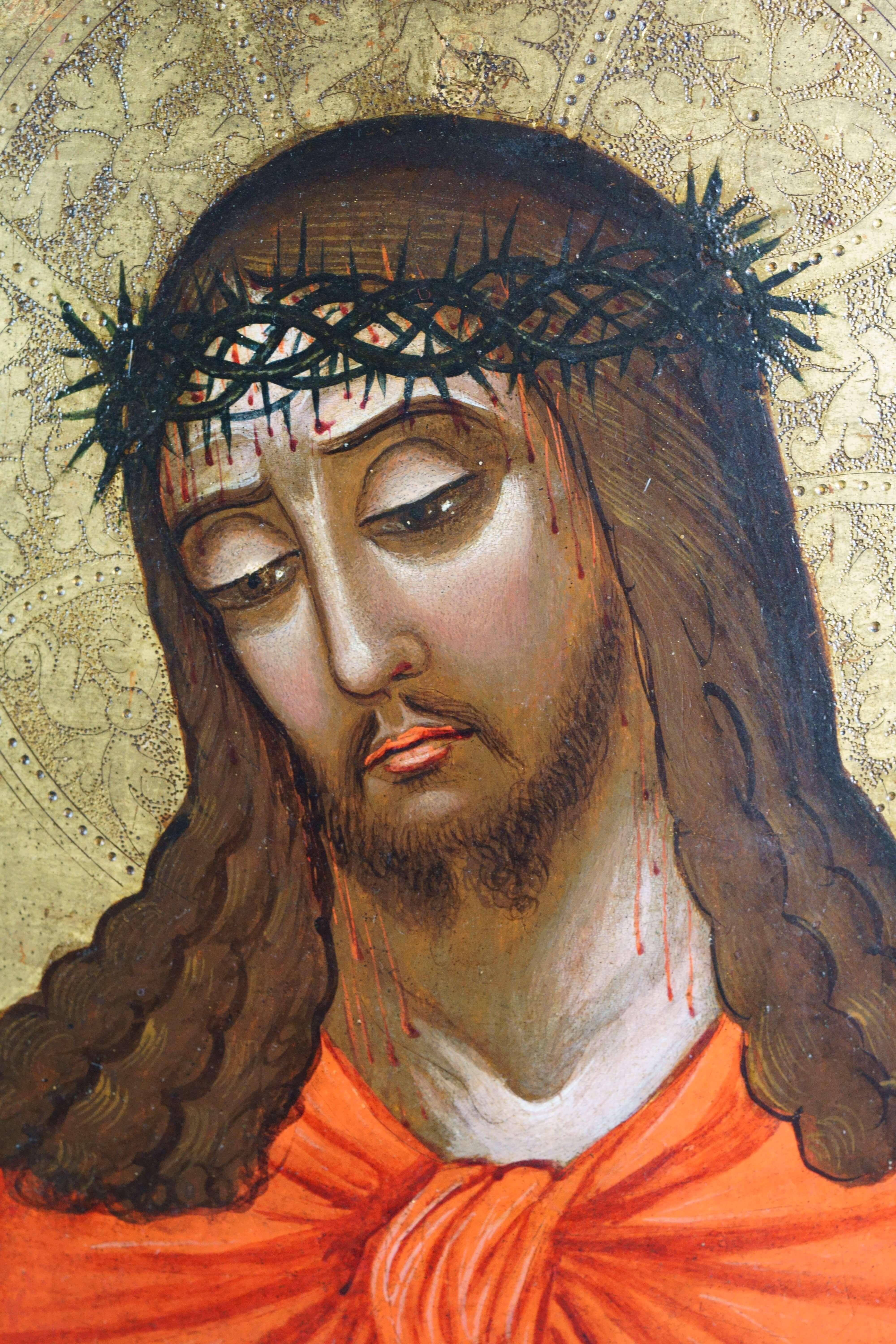 Maestro veneto-cretese inizi XVI secolo Tempera su Fondo Oro - Painting di Unknown