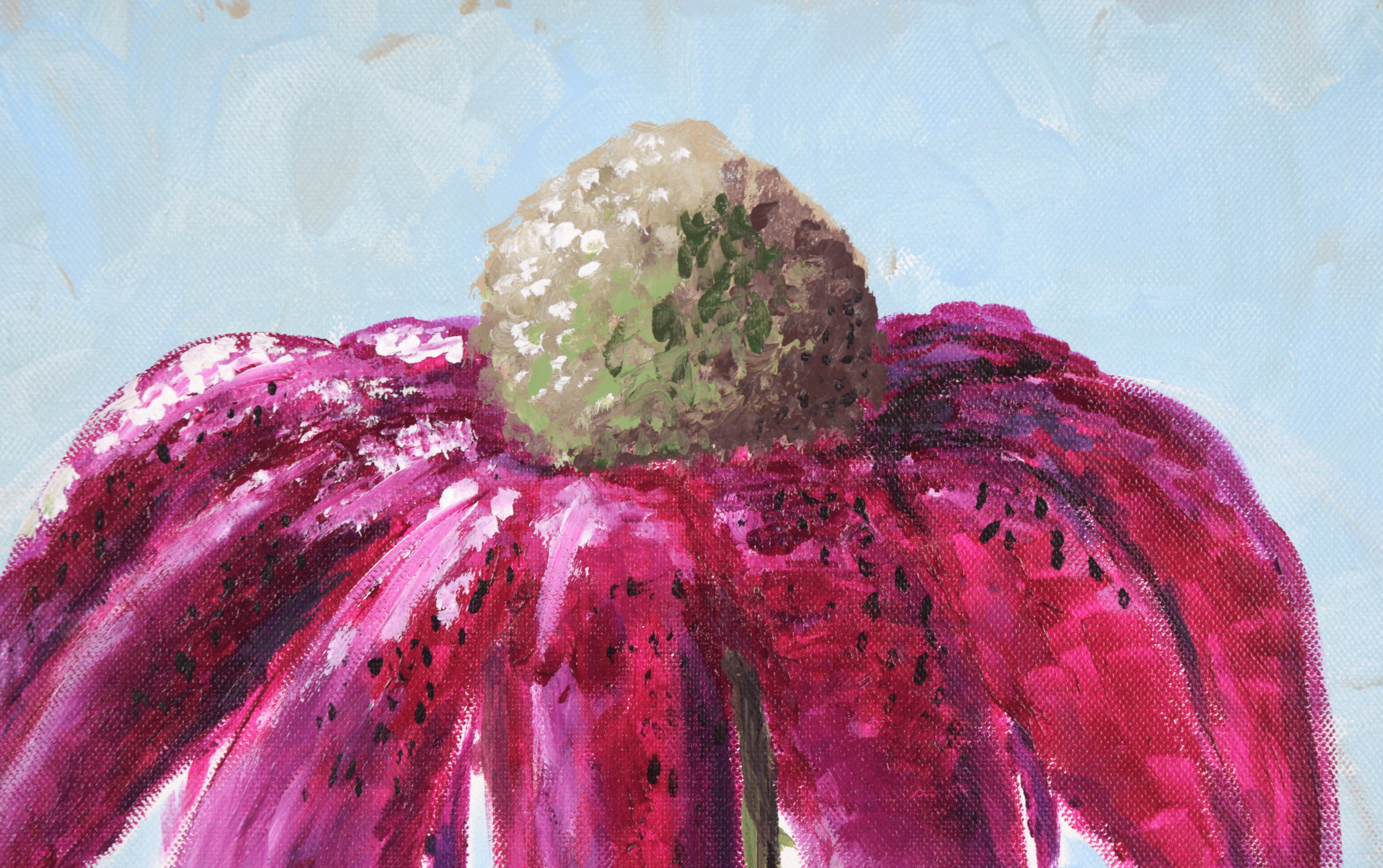 Magenta Coneflower - Painting by Unknown