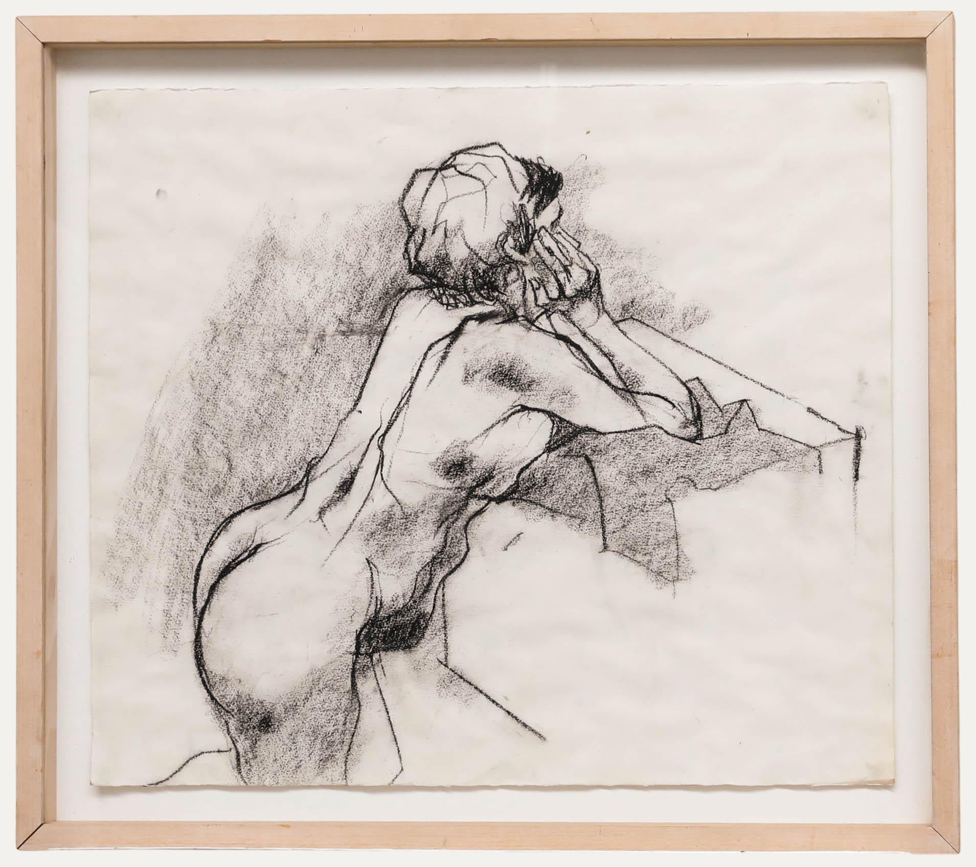 Maggie O
Brien - Kohlezeichnung des 20. Jahrhunderts, Nachdenklicher Akt