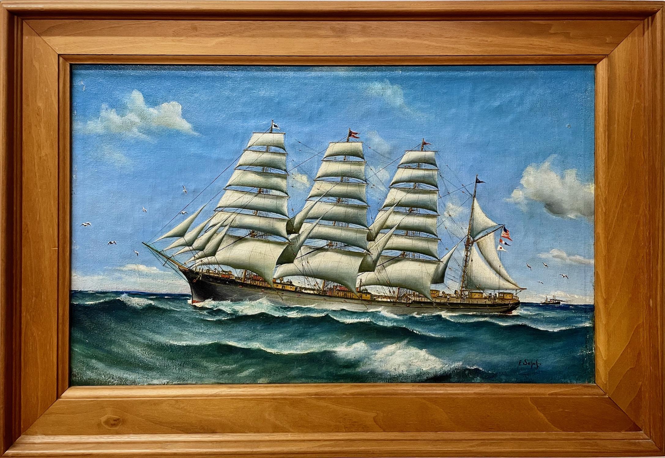 Großartiger, tragischer Klipper – Painting von Unknown