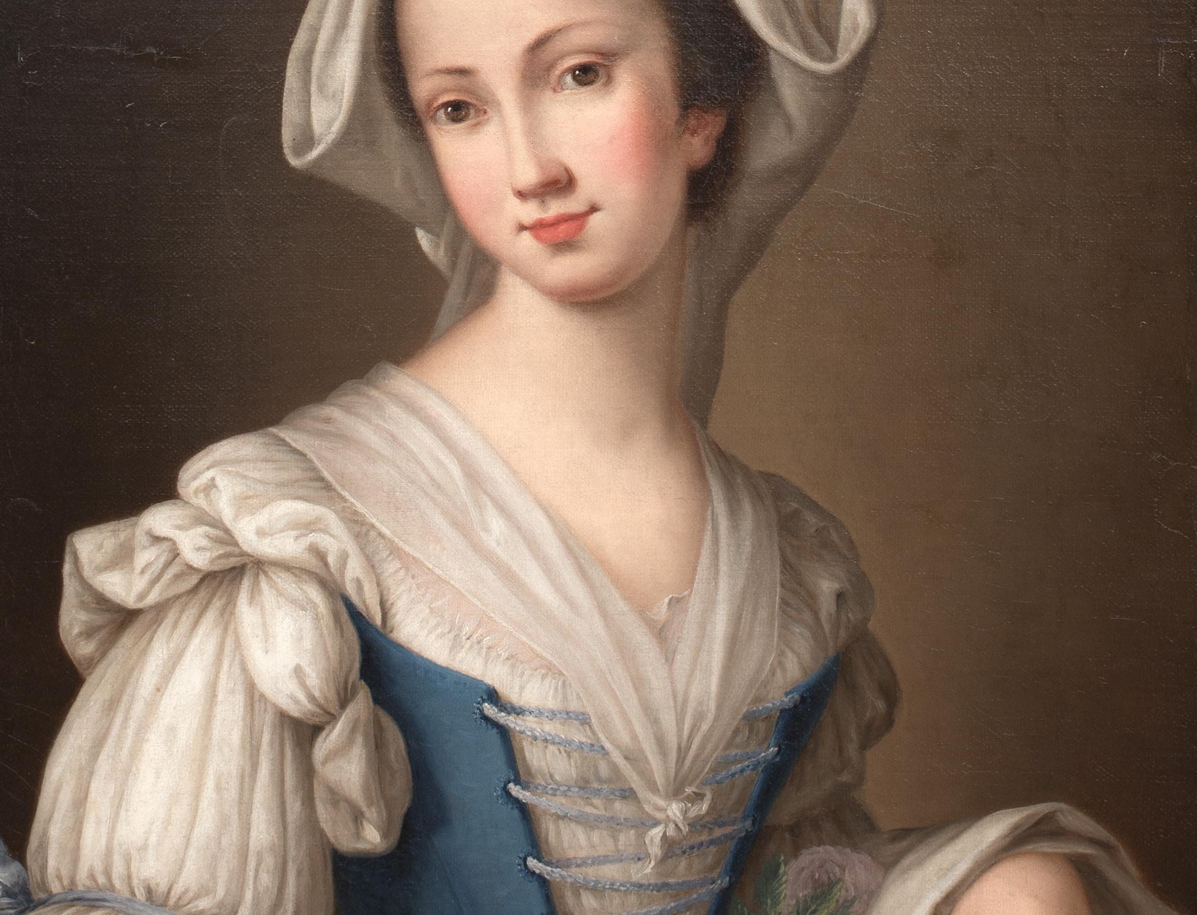 Maid Carrying Roses, 18th Century  attributed to Antonio ROTARI (1707-1762) For Sale 6