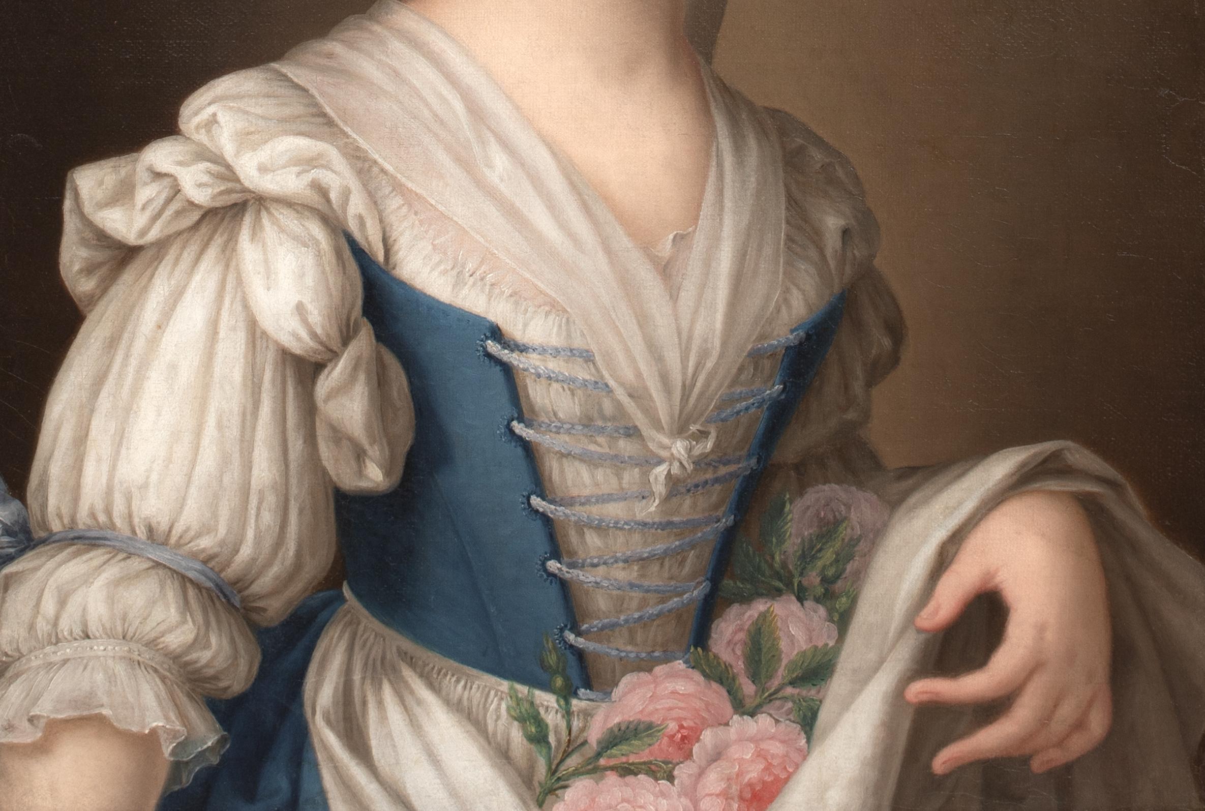 Maid Carrying Roses, 18th Century  attributed to Antonio ROTARI (1707-1762) For Sale 1