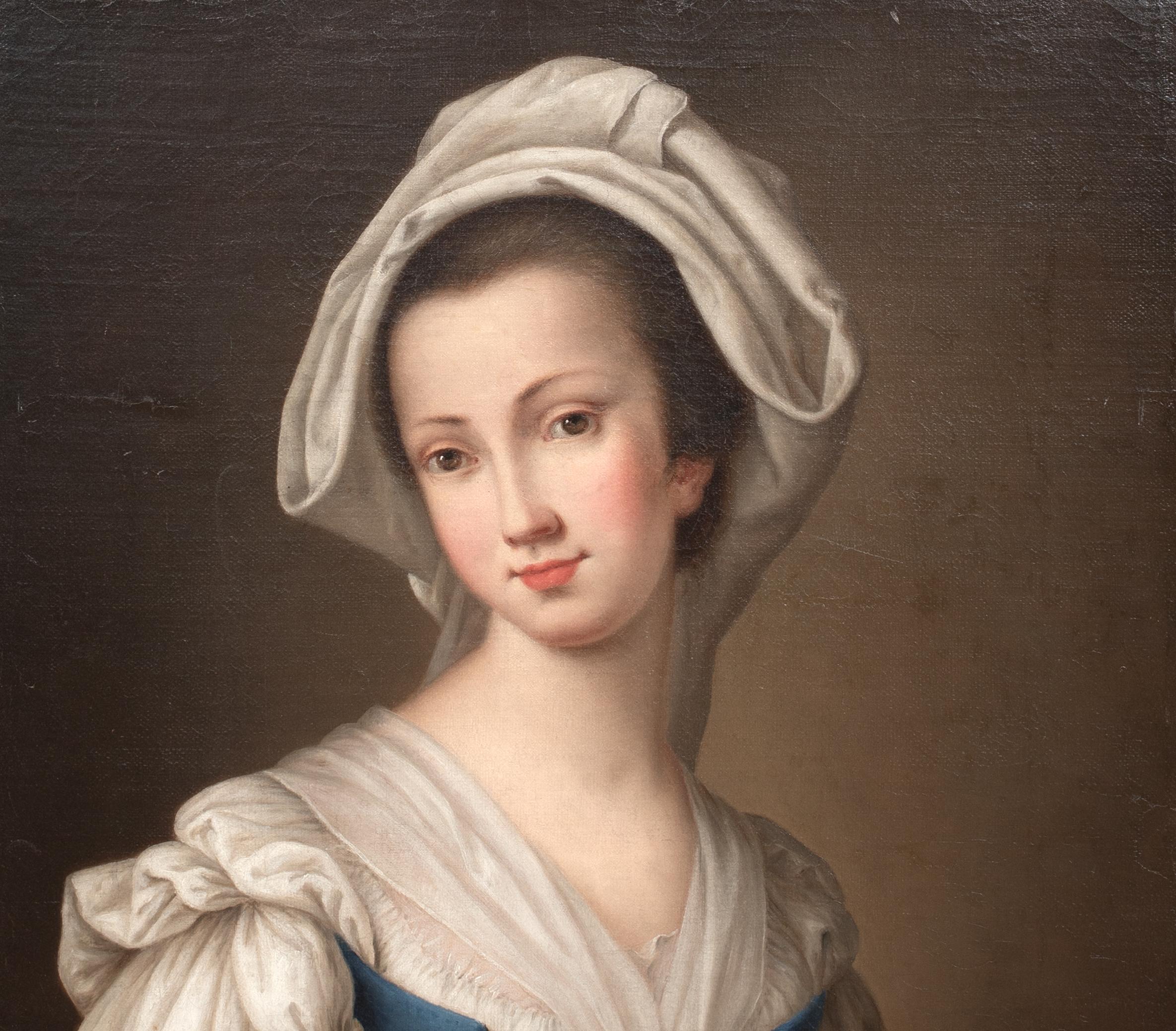 Maid Carrying Roses, 18th Century  attributed to Antonio ROTARI (1707-1762) For Sale 2
