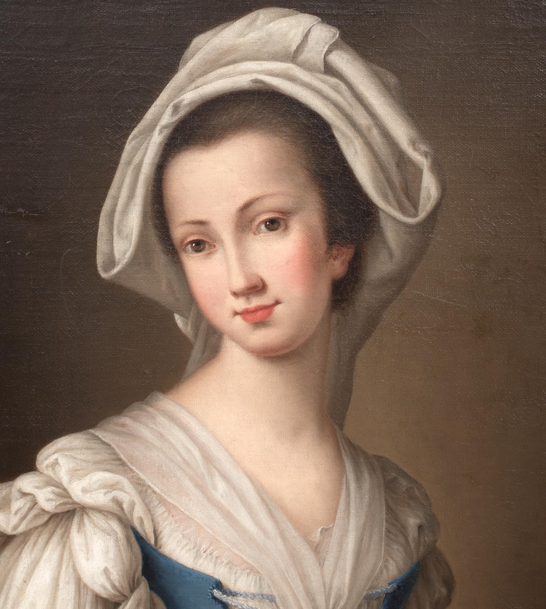 Maid Carrying Roses, 18th Century  attributed to Antonio ROTARI (1707-1762) For Sale 3