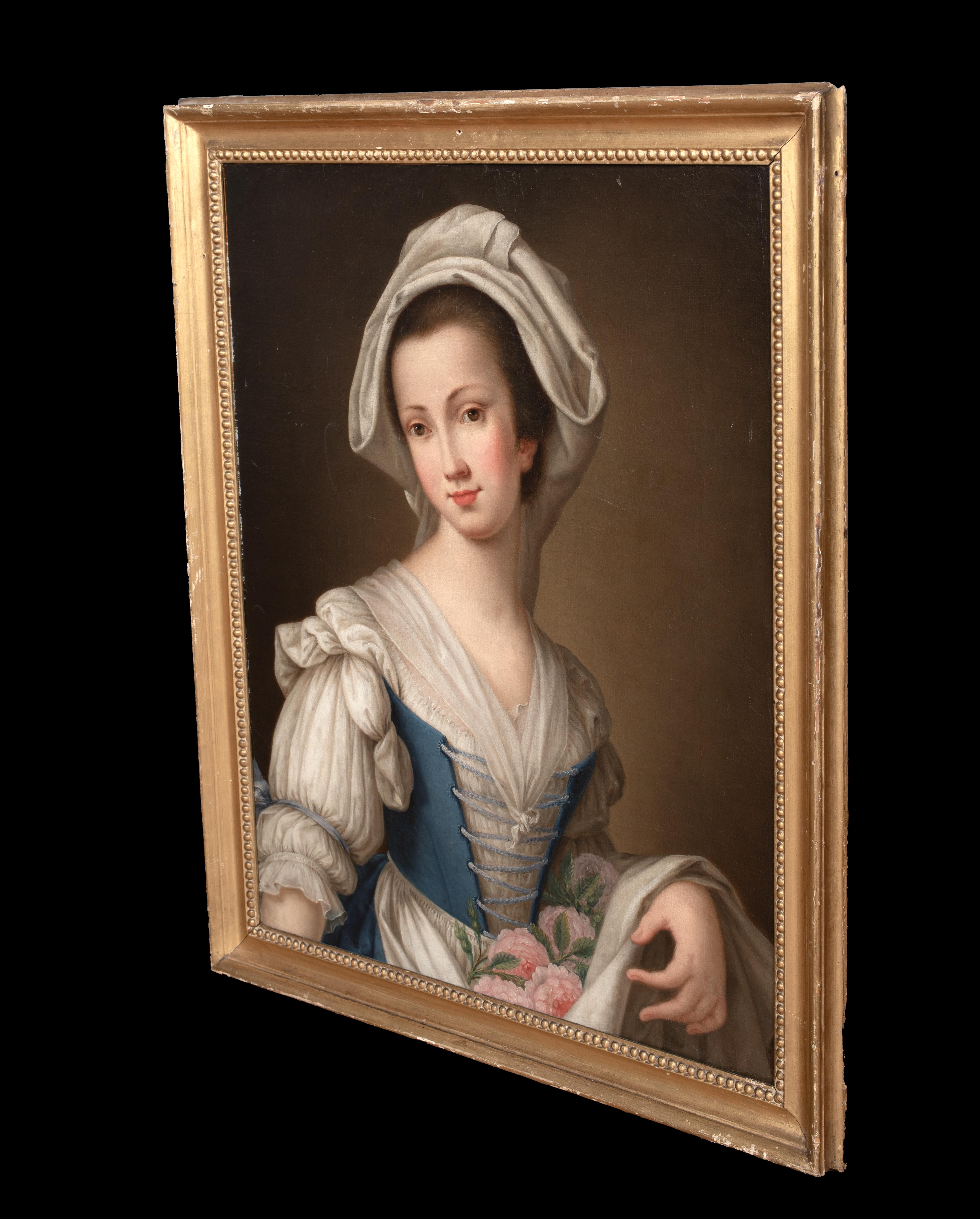 Maid Carrying Roses, 18th Century  attributed to Antonio ROTARI (1707-1762) For Sale 4