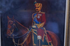 Majestic Maharaja, A Monumental Oil Painting of an Indian Maharaja on Horseback