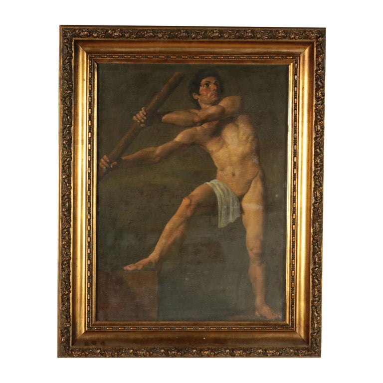 Unknown - Male Figure Oil On Canvas 19th Century at 1stDibs