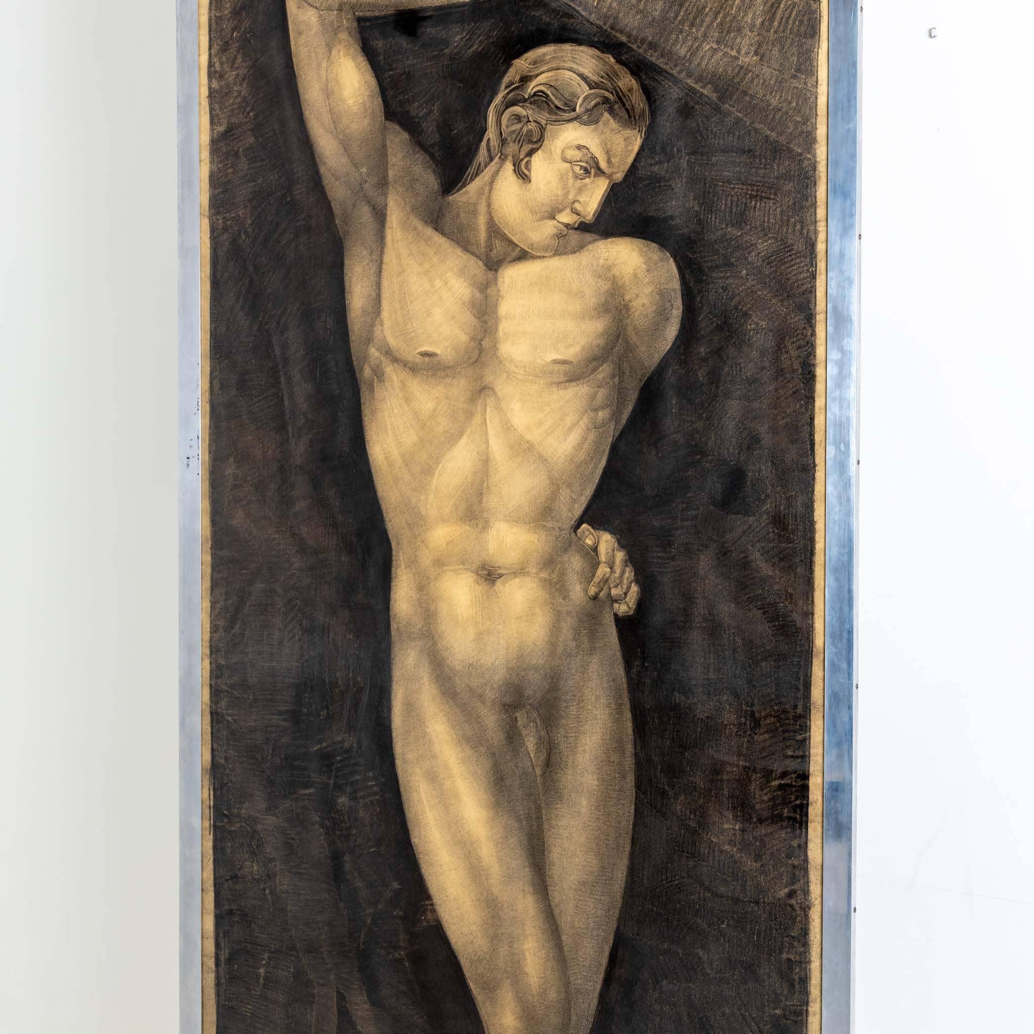 Male Nude, signed Bureau, probably France 1934 1