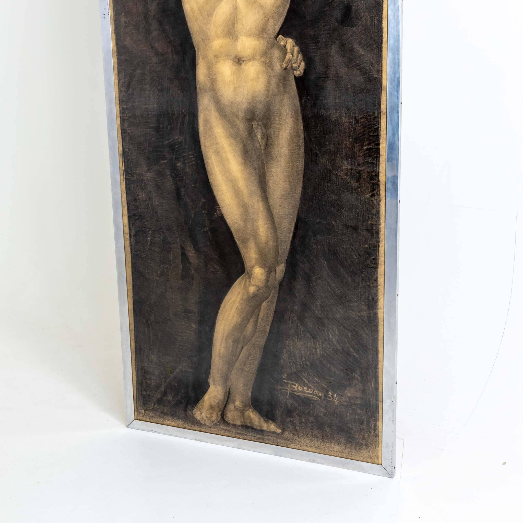 Male Nude, signed Bureau, probably France 1934 2