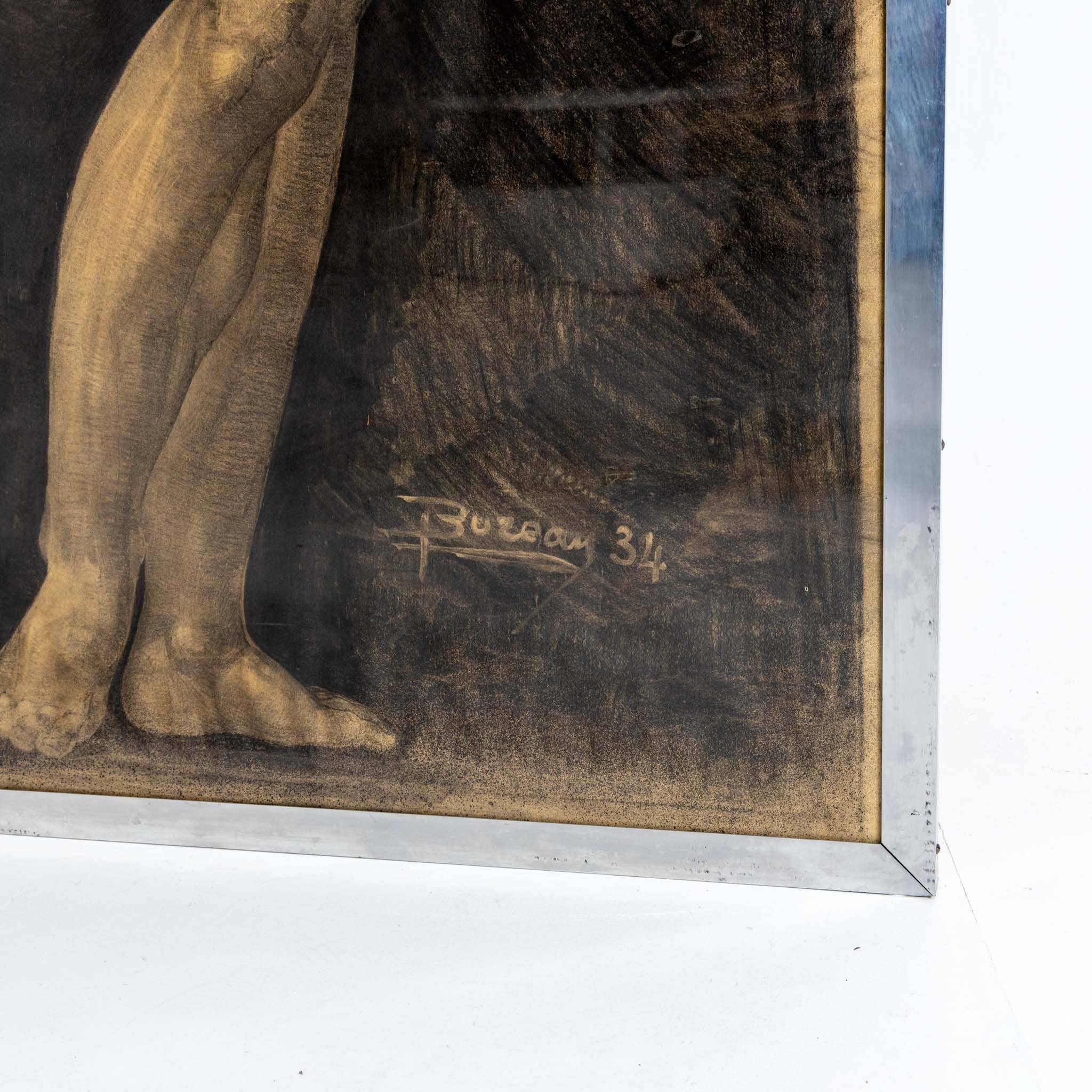 Male Nude, signed Bureau, probably France 1934 3