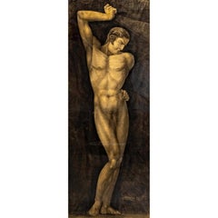 Vintage Male Nude, signed Bureau, probably France 1934
