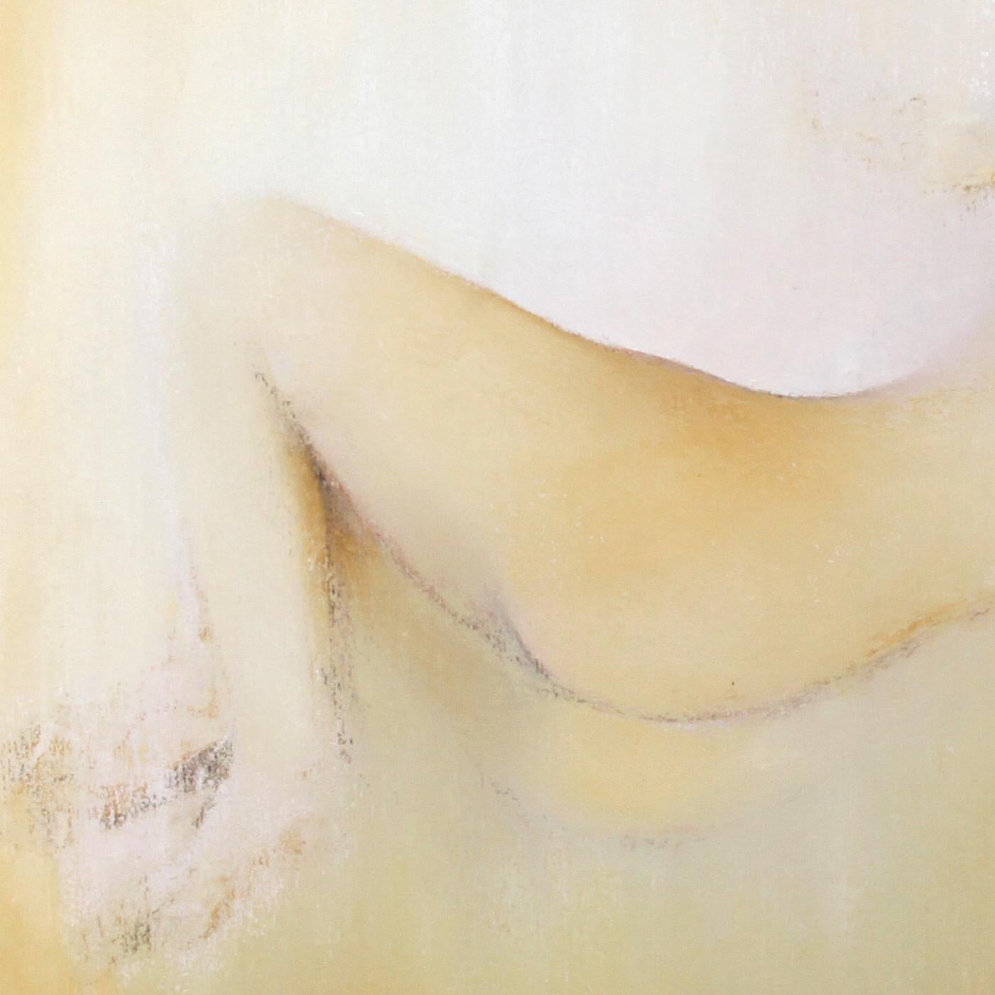 Mallato Abstract Nude Oil on Canvas Signed and Dated - Beige Nude Painting by Unknown