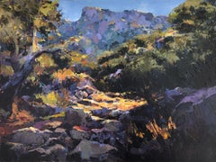 Mallorcan landscape Spain oil on canvas painting