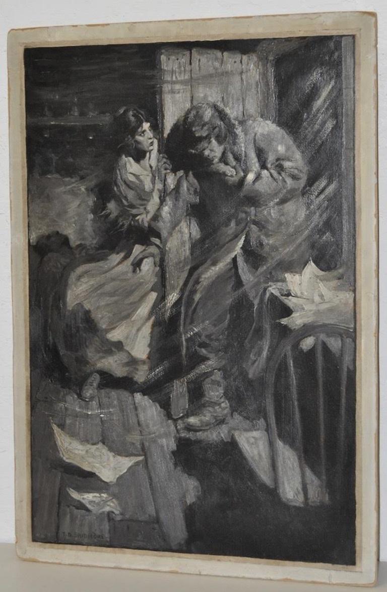 Ein Mann kommt aus der Kälte zu uns – Painting von Unknown