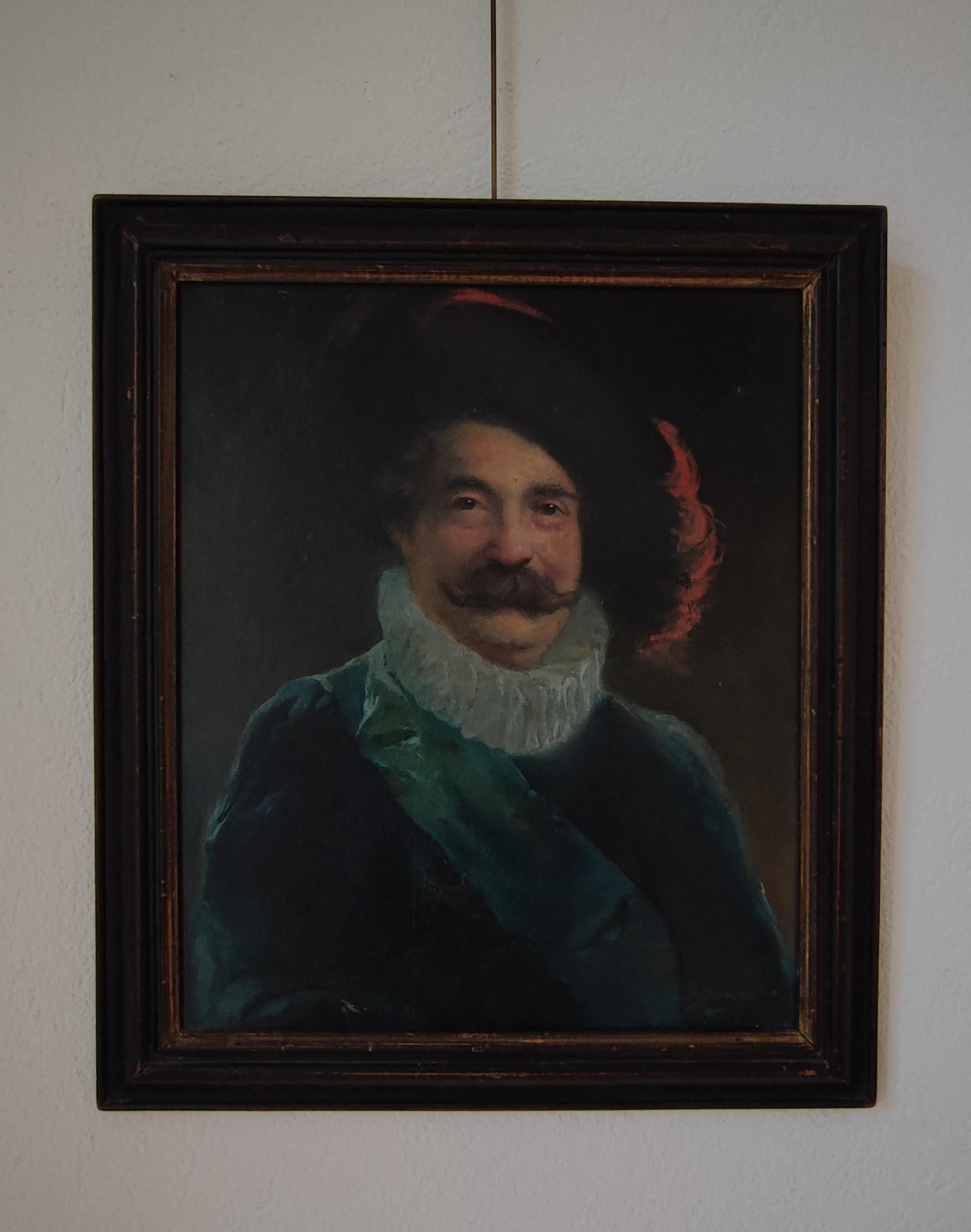 Man in musketeer outfit - Painting by Unknown