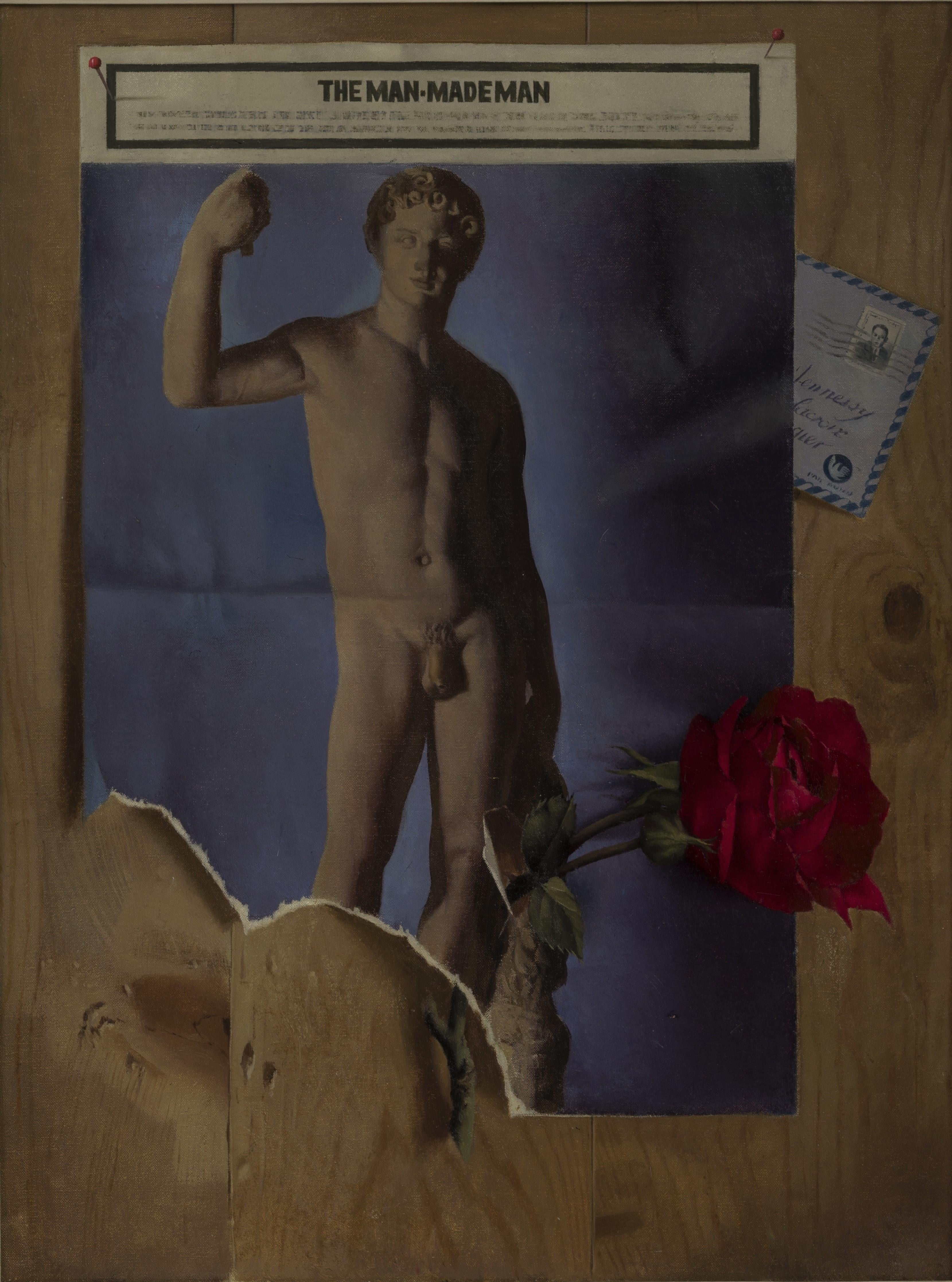  Man Made Man and Rose - Painting by Unknown