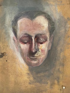 Man With Eyes Closed, Oil On Cardboard
