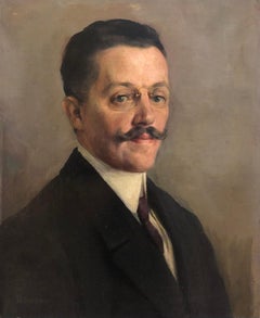Antique Man with mustache and glasses