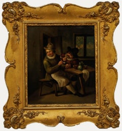 Manner of Adriaen van Ostade - 19th Century Oil, Two Men Smoking in a Tavern