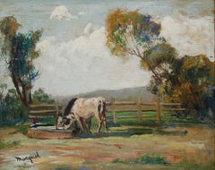 Manner of Albert Marquet (1875-1947) - Mid 20th Century Oil, Cows at the Trough