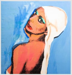 Il modo di fare di Andy Warhol  - Olio del XX secolo, Ragazza in blu
