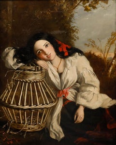 Manner of Charles Baxter (1809-1879) - Late 19th Century Oil, Contemplative Girl