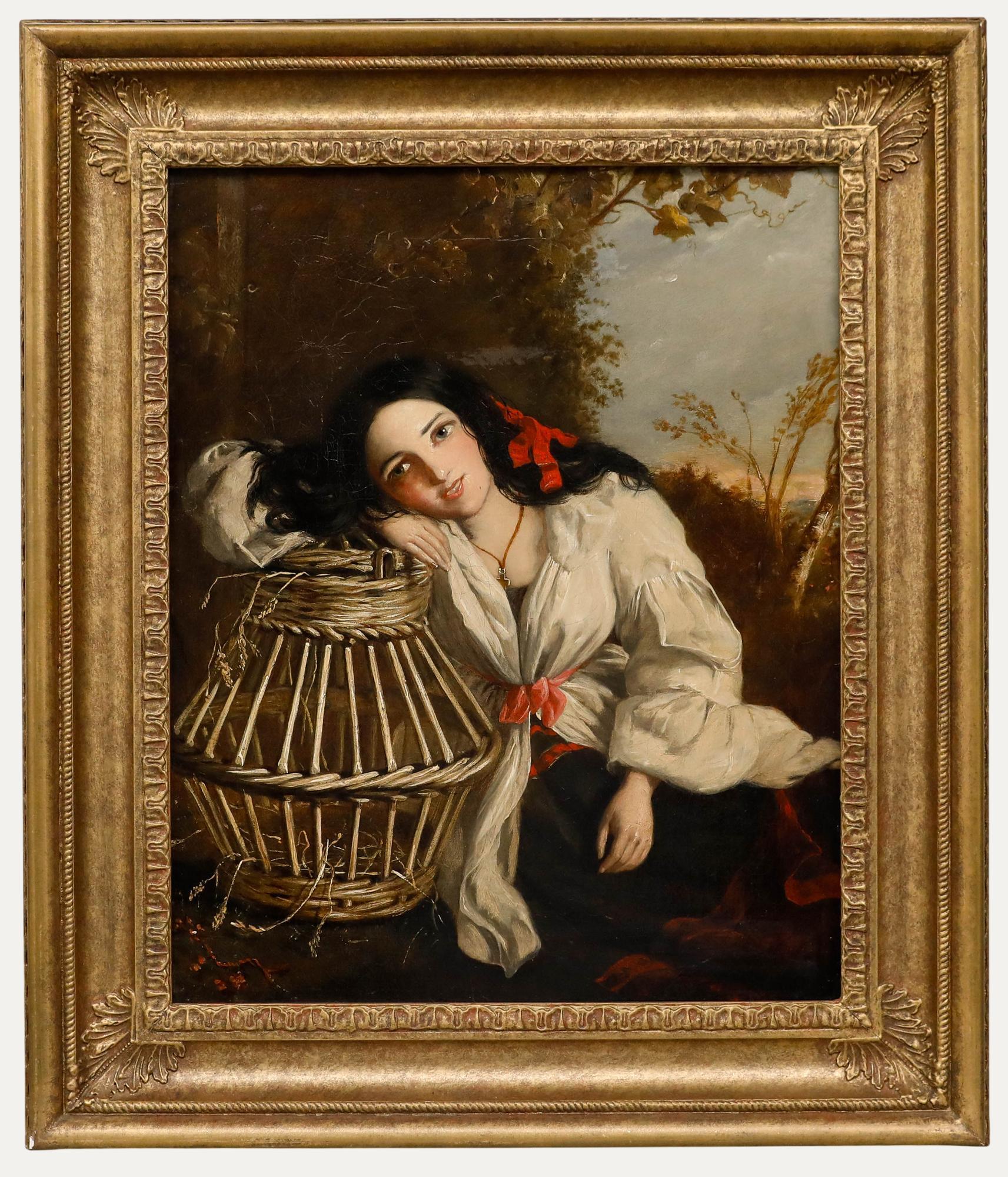Manner of Charles Baxter (1809-1879) - Late 19th Century Oil, Contemplative Girl