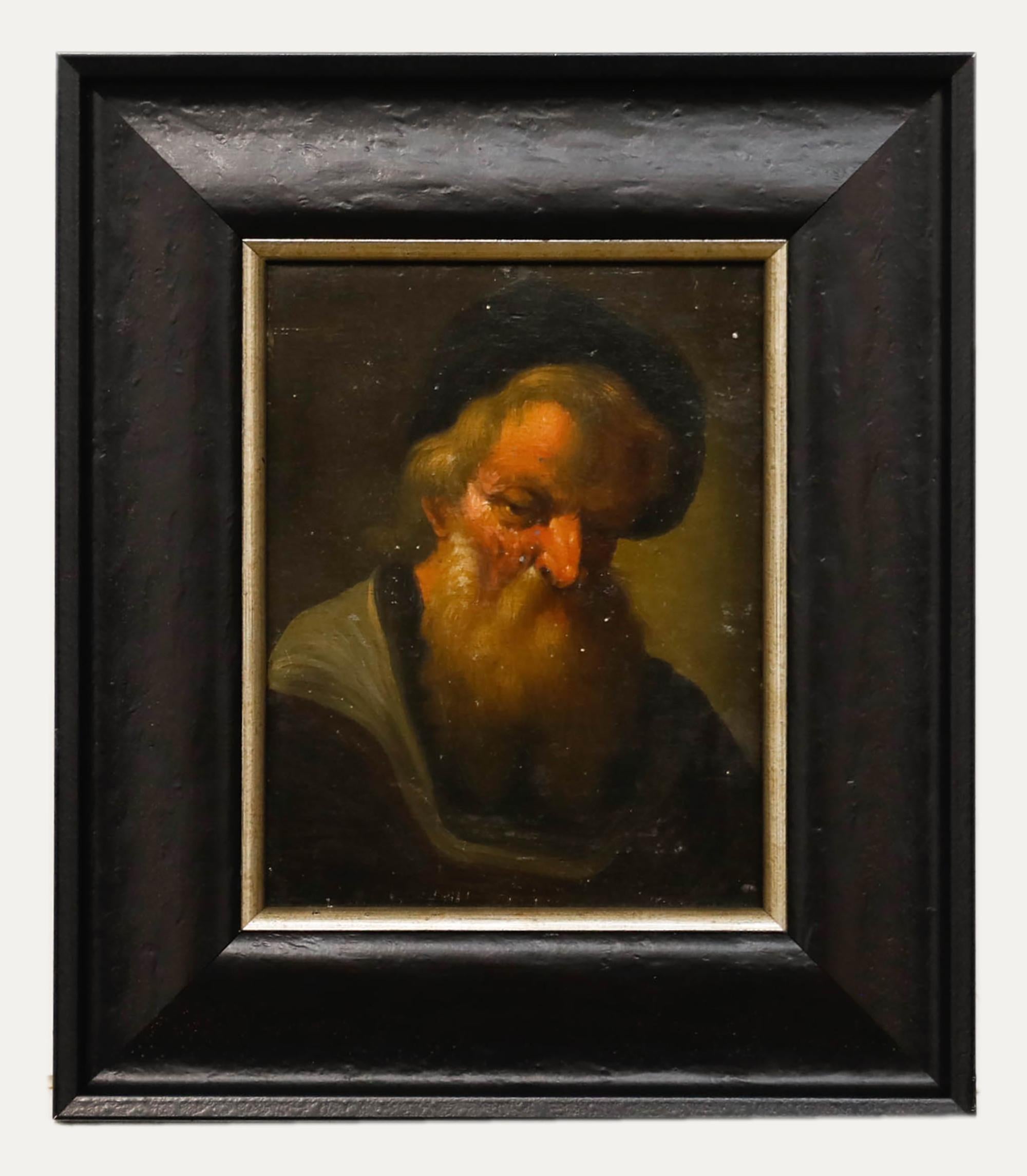 Unknown Portrait Painting - Manner of Christian Wilhelm Ernst Dietrich - 19th Century Oil, The Scholar