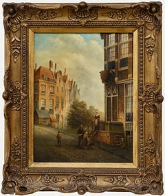 Vintage Manner of Cornelis Christiaan Dommersen  - 20th Century Oil, The Vegetable Cart