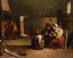 Manner of David Teniers (1610-1690) -Early 19th Century Oil, Relaxing at the Inn