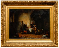 «La mesa de David Teniers el Joven (1610-1690)» - 1845, óleo, «En la taberna»