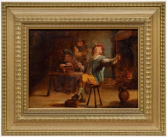 Manera de David Teniers el Joven (1610-1690) - Óleo del siglo XIX, Un brindis