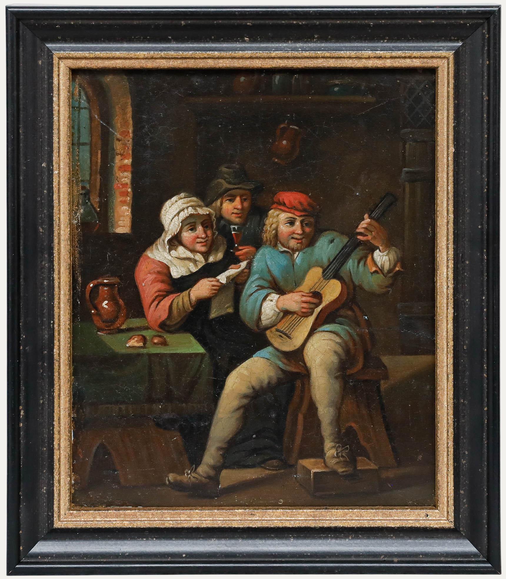 Unknown Figurative Painting - Manner of David Teniers the Younger (1610-1690) - Oil, The Performance