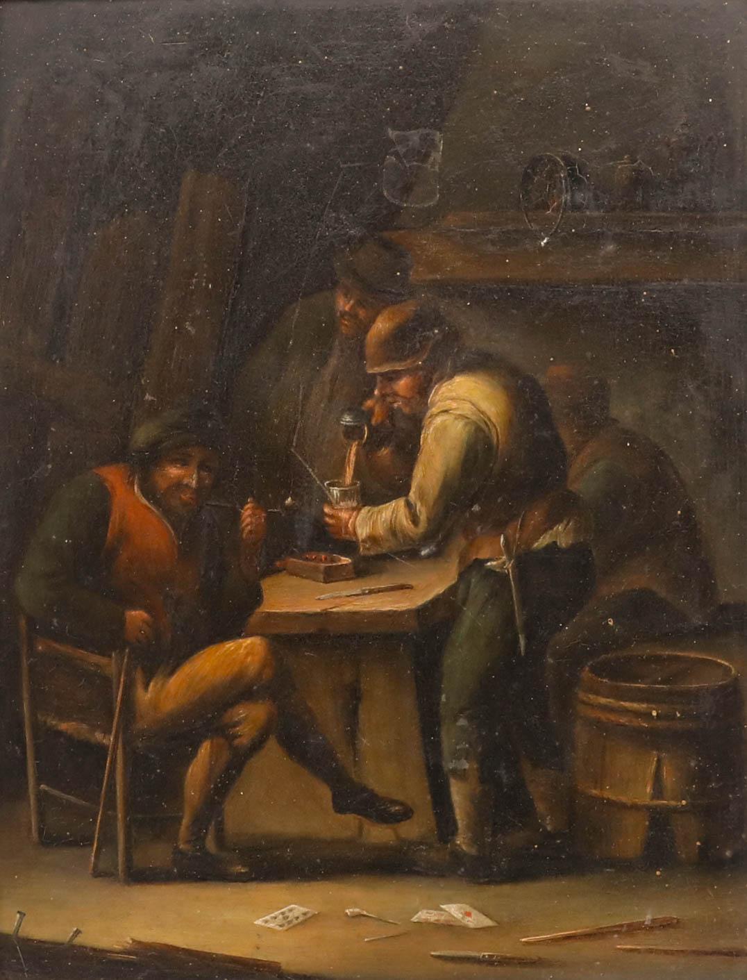 Manner of David Teniers The Younger - 1856 Oil, The Tavern - Painting by Unknown