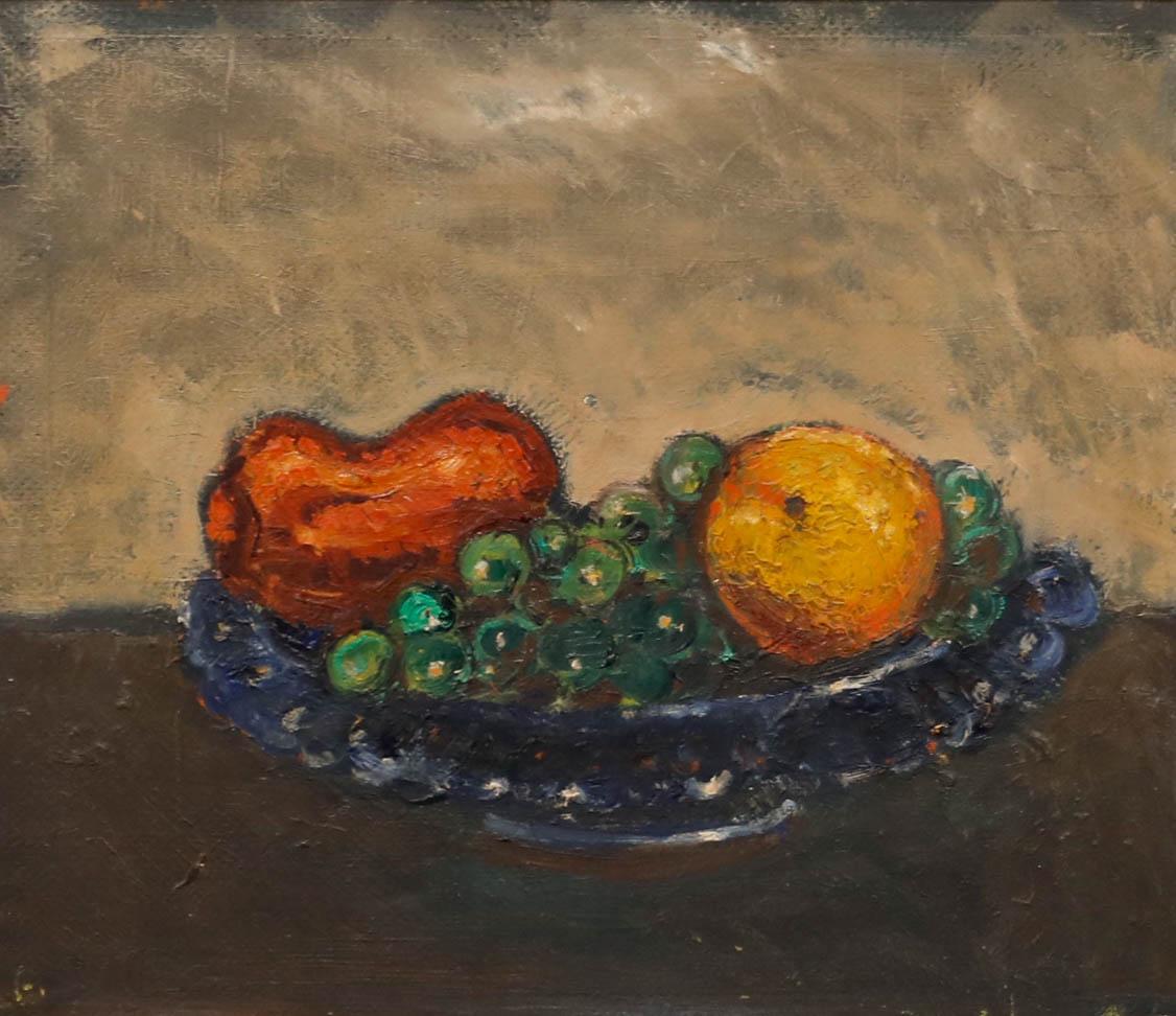 In der Art von Floris Hendrik Verster (1861-1927) - Gerahmtes Ölgemälde, Obstschale – Painting von Unknown