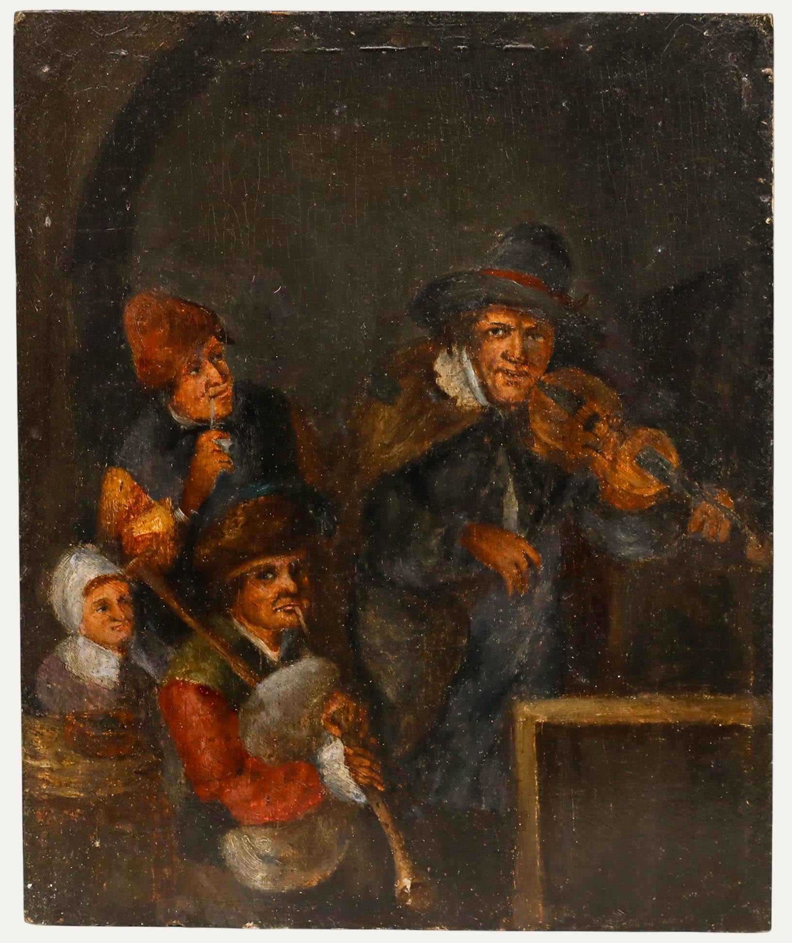 Manier von Frans van Meiris - 19. Jahrhundert Öl, Musikspieler