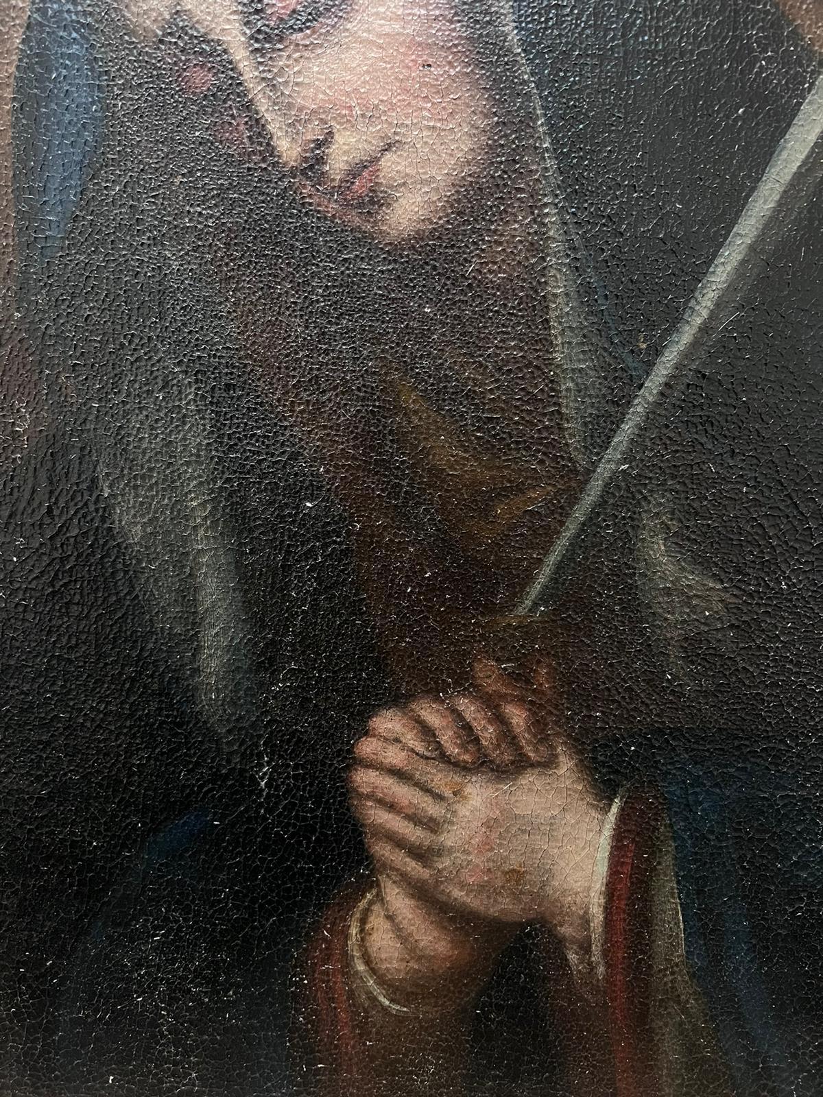 Großes antikes Gemälde in der Art von Guido Reni (1575-1642) Die Verheißung von Simeon im Angebot 6