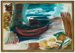 Manner of Ivon Hitchens (1893-1979) - Framed Mid 20th Century Oil, The Red Canoe