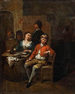 Manner of Jan Baptist Lambrechts (1680-c.1731) - 19th Century Oil, In the Tavern