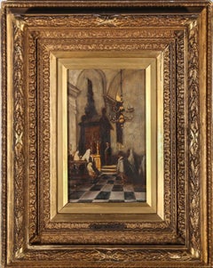 Manner of Johannes Jan Bosboom (1817-1891) - Oil, Kerk Interieur