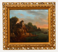 Manner of John Rathbone  - Framed 19th Century Oil, Hauling in the Nets
