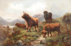 Manner of John Shirley Fox - Early 20th Century Oil, Cattle in the Highlands