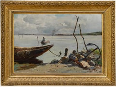 Manner of Josef Wopfner - Early 20th Century Oil, The Anchored Boat