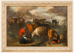Karel Dujardin (1626-1678) - 19. Jahrhundert Öl, Milchmädchen und Vieh