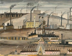 Manner of L. S. Lowry  - 20th Century Oil, Industrial Landscape