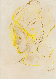 Manner of Marcel Vertes Portrait of a Lady Oil Painting